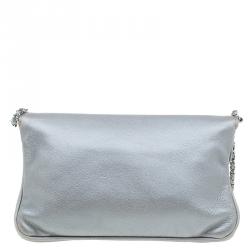 Pre Owned حقيبة يد شانيل مادمويزيل لوك إيفننج بغطاء جلد فضية