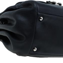 Pre Owned حقيبة يد شانيل طية أكورديون سنسيوال جلد ناعم أسود