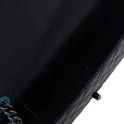 Pre Owned Chanel Black Quilted Goatskin Leather City Rock Flap Bag