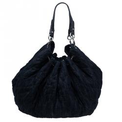 Pre Owned Chanel Black Denim XL Coco Cabas Spirit Hobo Bag