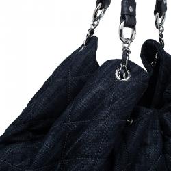 Pre Owned Chanel Black Denim XL Coco Cabas Spirit Hobo Bag