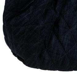 Pre Owned Chanel Black Denim XL Coco Cabas Spirit Hobo Bag