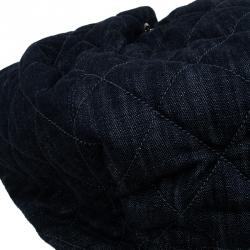 Pre Owned Chanel Black Denim XL Coco Cabas Spirit Hobo Bag