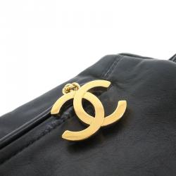 Pre Owned Chanel Black Calfskin Flap CC Chain Shoulder Bag 
