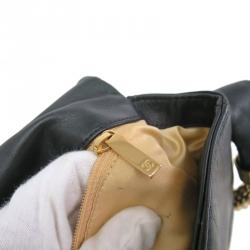 Pre Owned Chanel Black Calfskin Flap CC Chain Shoulder Bag 