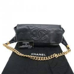 Pre Owned Chanel Black Calfskin Flap CC Chain Shoulder Bag 