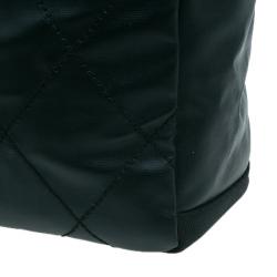 Pre Owned حقيبة شوبنغ شانيل بتيت باريس بيارتز تقسيمات كانفاس مقوى أسود