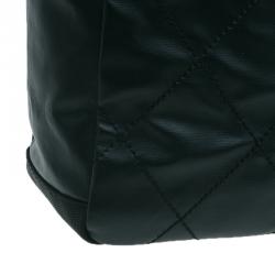 Pre Owned حقيبة شوبنغ شانيل بتيت باريس بيارتز تقسيمات كانفاس مقوى أسود