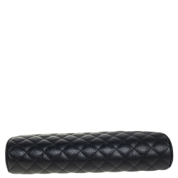 Pre Owned Chanel Black Quilted Caviar Leather Timeless Clutch