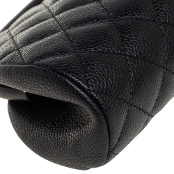 Pre Owned Chanel Black Quilted Caviar Leather Timeless Clutch