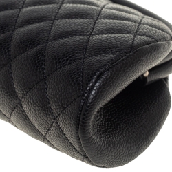Pre Owned Chanel Black Quilted Caviar Leather Timeless Clutch