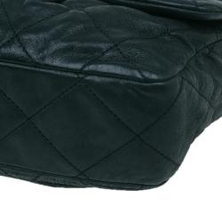 مملوكة مسبقًا Chanel Black Quilted Washed Leather Medium Iridescent Flap Bag