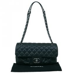 مملوكة مسبقًا Chanel Black Quilted Washed Leather Medium Iridescent Flap Bag