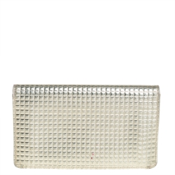مملوكة مسبقًا Chanel Metallic Gold Cube Quilted Leather CC Bifold Wallet