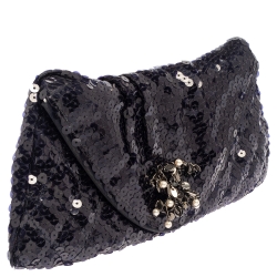 Pre Owned حقيبة كلتش شانيل هاف مون سي سي ترتر كحلي