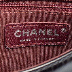 Pre Owned Chanel Black Glazed Quilted Leather CC Double Sided Flap Top Handle Bag
