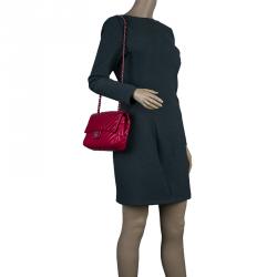 مملوكة مسبقًا حقيبة يد شانيل طية أمامية كلاسيك تقسيمات شيفرون جلد متوسطة 