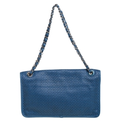 مملوكة مسبقًا Chanel Blue Perforated Leather Up in the Air Flap Bag