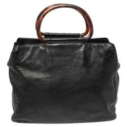 مملوكة مسبقًا حقيبة يد توتس شانيل حلقة تورتويس سي سي جلد سوفت أسود 