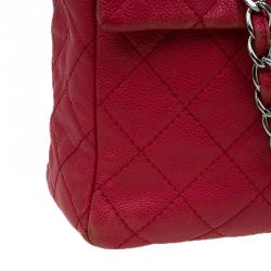 مملوكة مسبقًا Chanel Red Washed Caviar Leather Maxi Jumbo XL Classic Flap Bag