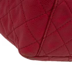 مملوكة مسبقًا Chanel Red Washed Caviar Leather Maxi Jumbo XL Classic Flap Bag