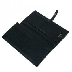 Pre Owned محفظة شانيل كونتينيتال جلد كافيار أسود بزر بالشعار CC