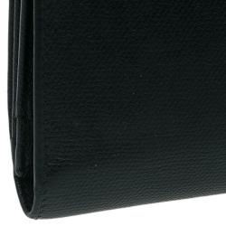 Pre Owned محفظة شانيل كونتينيتال جلد كافيار أسود بزر بالشعار CC