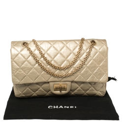 Chanel Pale Gold Calfskin Quilted Leather Reissue 2.55 Classic 227 Flap Bag