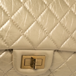 Chanel Pale Gold Calfskin Quilted Leather Reissue 2.55 Classic 227 Flap Bag