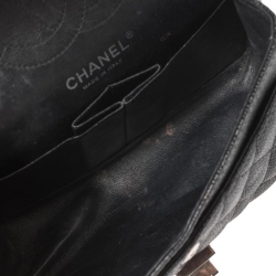 Pre Owned Chanel Black Quilted Caviar Leather Mini Reissue 224 Flap Bag