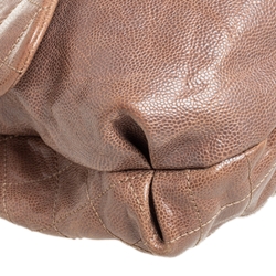 Pre Owned Chanel Brown Quilted Glazed Caviar Leather Elastic CC Maxi Flap Bag