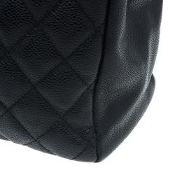 مملوكة مسبقًا Chanel Black Quilted Caviar Leather Grand GST Shopper Tote Bag