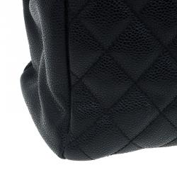 مملوكة مسبقًا Chanel Black Quilted Caviar Leather Grand GST Shopper Tote Bag