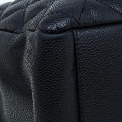 مملوكة مسبقًا Chanel Black Quilted Caviar Leather Grand GST Shopper Tote Bag