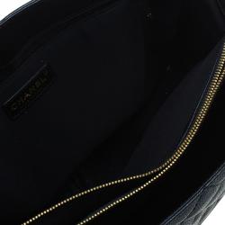 مملوكة مسبقًا Chanel Black Quilted Caviar Leather Grand GST Shopper Tote Bag