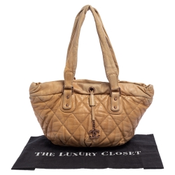 Pre Owned Chanel  Beige Leather Tote
