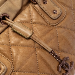 Pre Owned Chanel  Beige Leather Tote