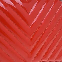 Pre Owned حقيبة يد شانيل كلاسيك جامبو تقسيمات شيفرون جلد لامع وردي محمر 