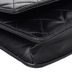 Pre Owned Chanel Black Quilted Leather Classic WOC