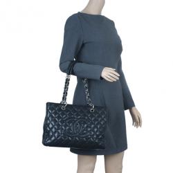 Pre Owned Chanel Black Caviar Grand Shopping Tote