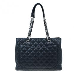 Pre Owned Chanel Black Caviar Grand Shopping Tote