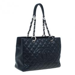 Pre Owned Chanel Black Caviar Grand Shopping Tote