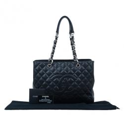Pre Owned Chanel Black Caviar Grand Shopping Tote