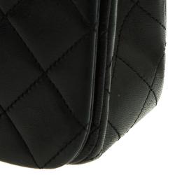 Pre Owned Chanel Black Quilted Lambskin Leather Vintage Full Flap Bag