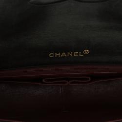 Pre Owned Chanel Black Quilted Lambskin Leather Vintage Full Flap Bag