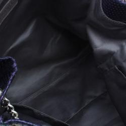 Pre Owned Chanel Purple Drilled Perforated Leather Shoulder Bag