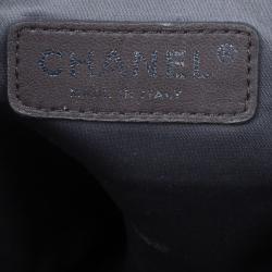 Pre Owned Chanel Purple Drilled Perforated Leather Shoulder Bag