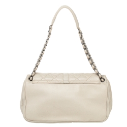 Pre Owned حقيبة كتف شانيل مدموزيل جلد مبطن بيج بقفل 