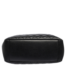 Pre Owned حقيبة يد توتس شانيل غراند شوبينغ جلد كافيار مبطن أسود