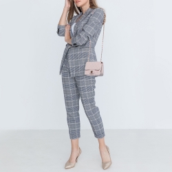 Pre Owned Chanel Pink Quilted Lambskin Leather Mini Square Classic Flap Bag